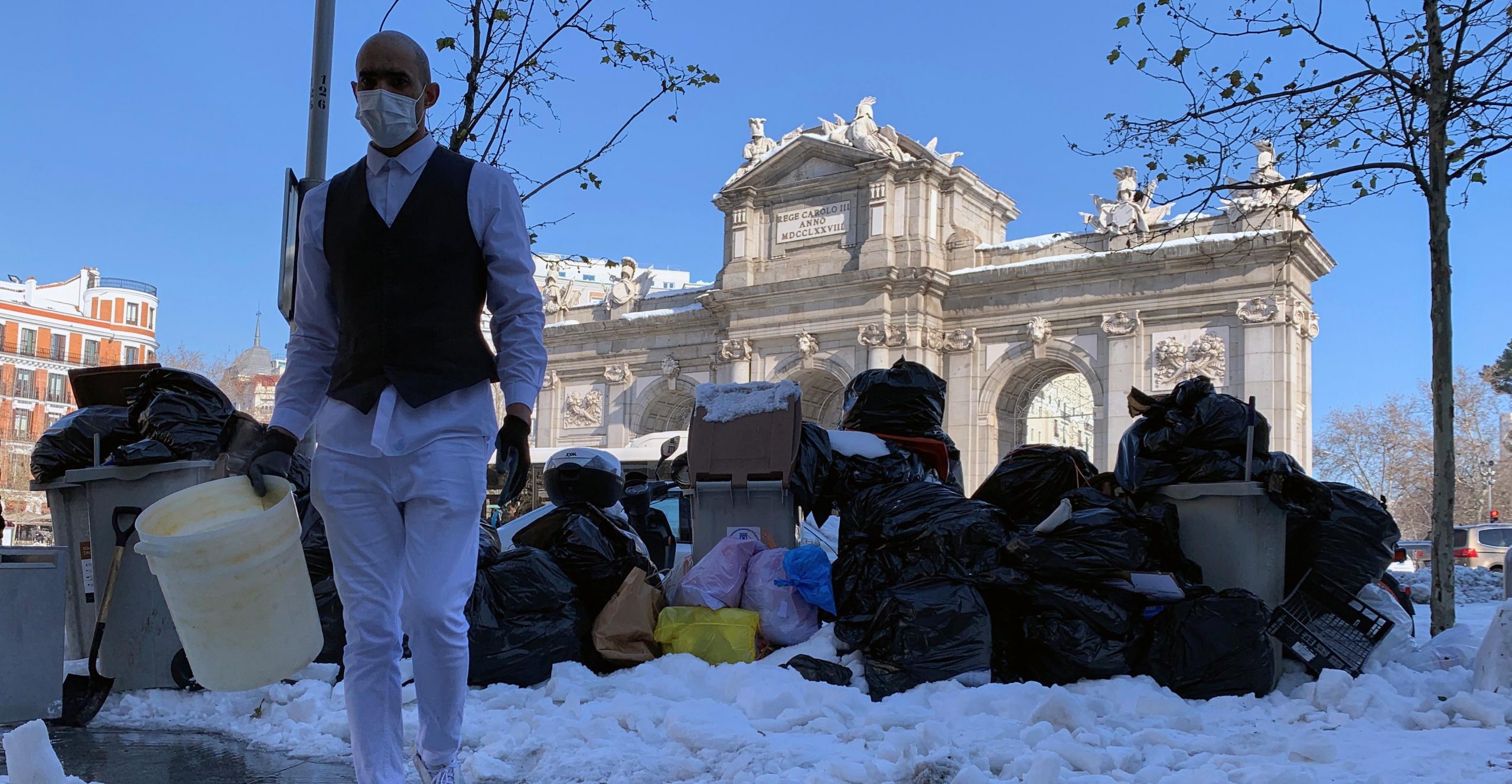 madrid llena de basura