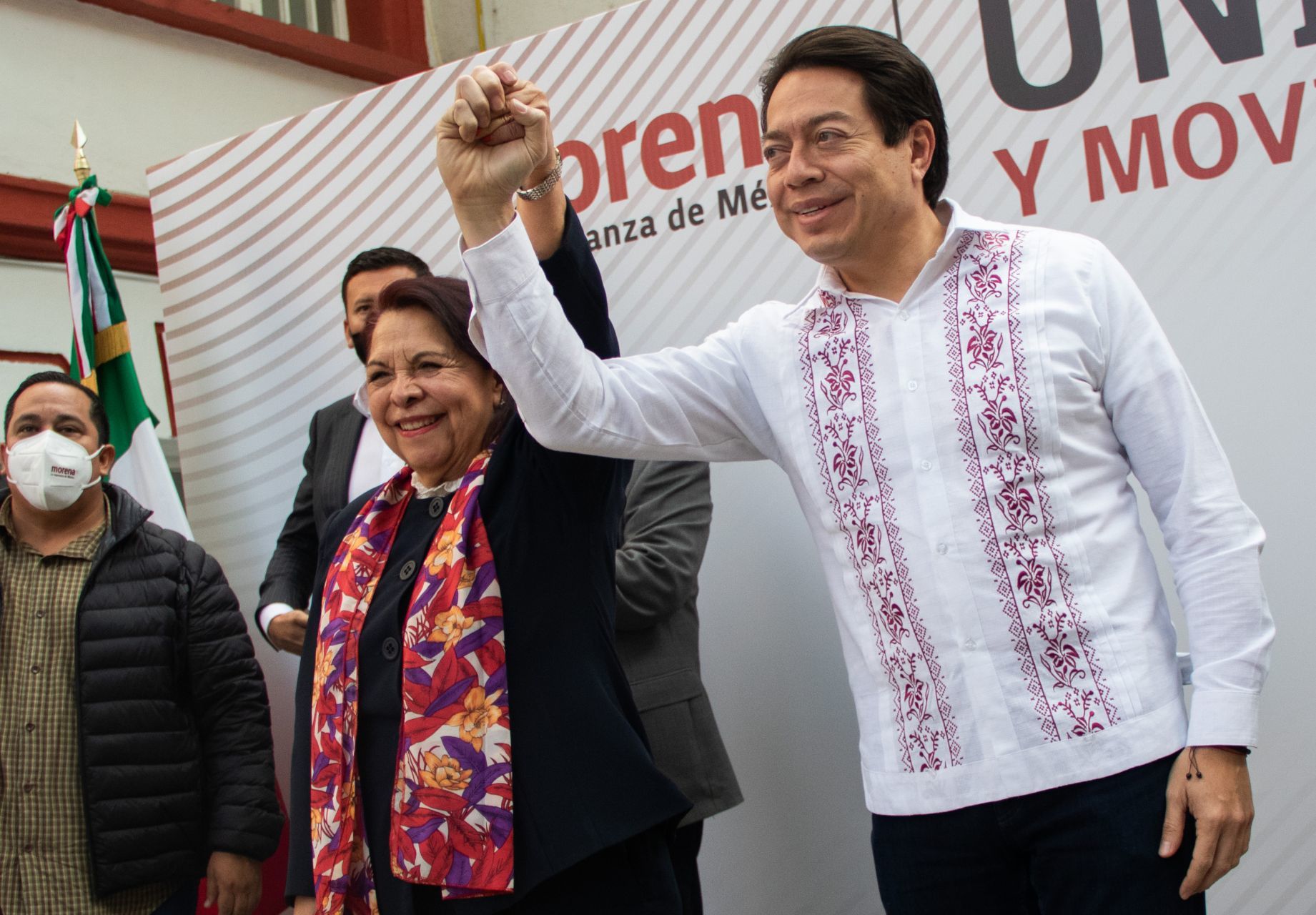CIUDAD DE MÉXICO, 17DICIEMBRE2020.- Mario Delgado dirigente Nacional de Morena, anunció la candidatura de Celia Maya al Gobierno de Querétaro, esta tarde en la sede del Movimiento de Regeneraciñon Nacional.