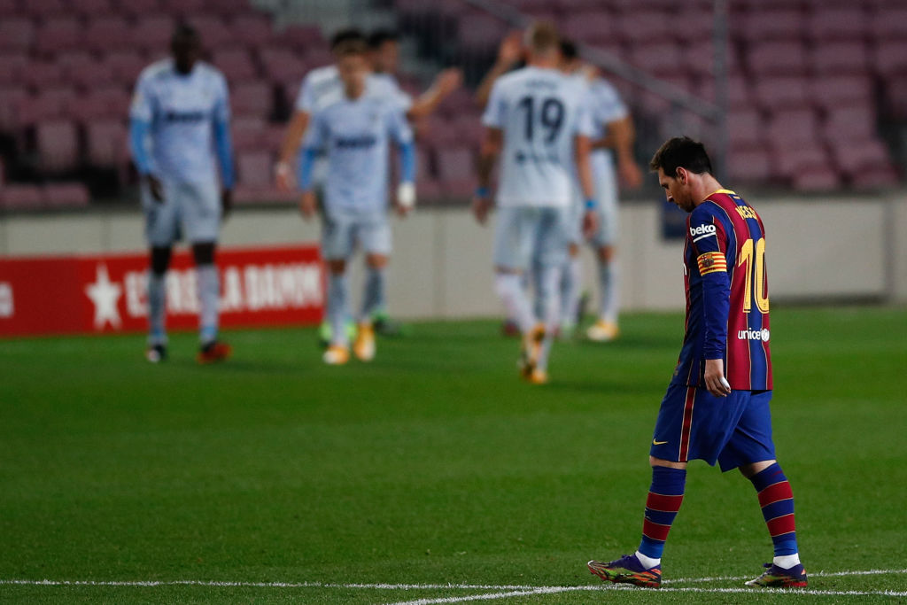 Messi ve el gol del Valencia en el Camp Nou