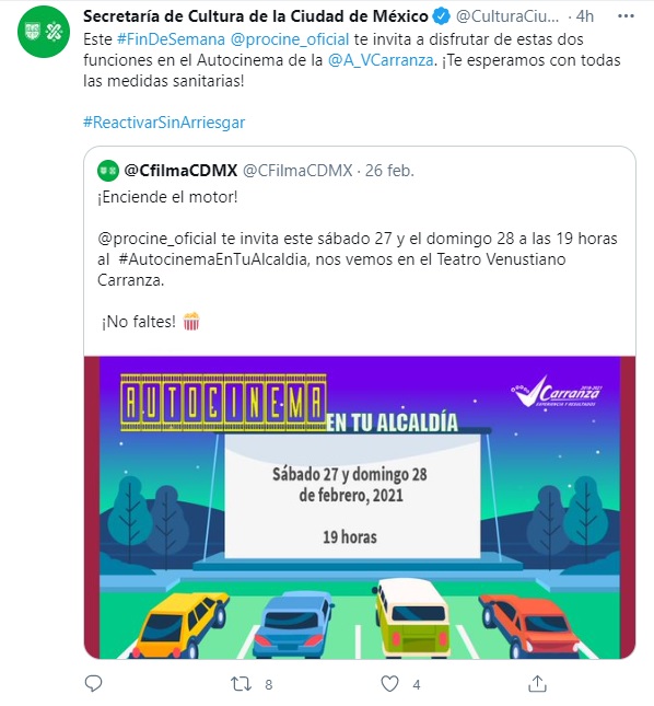 ¡Ahora es cuando! Lánzate al ‘Autocinema en tu Alcaldía, es totalmente gratis