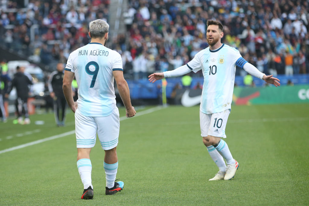 Agüero y Messi con la selección argentina
