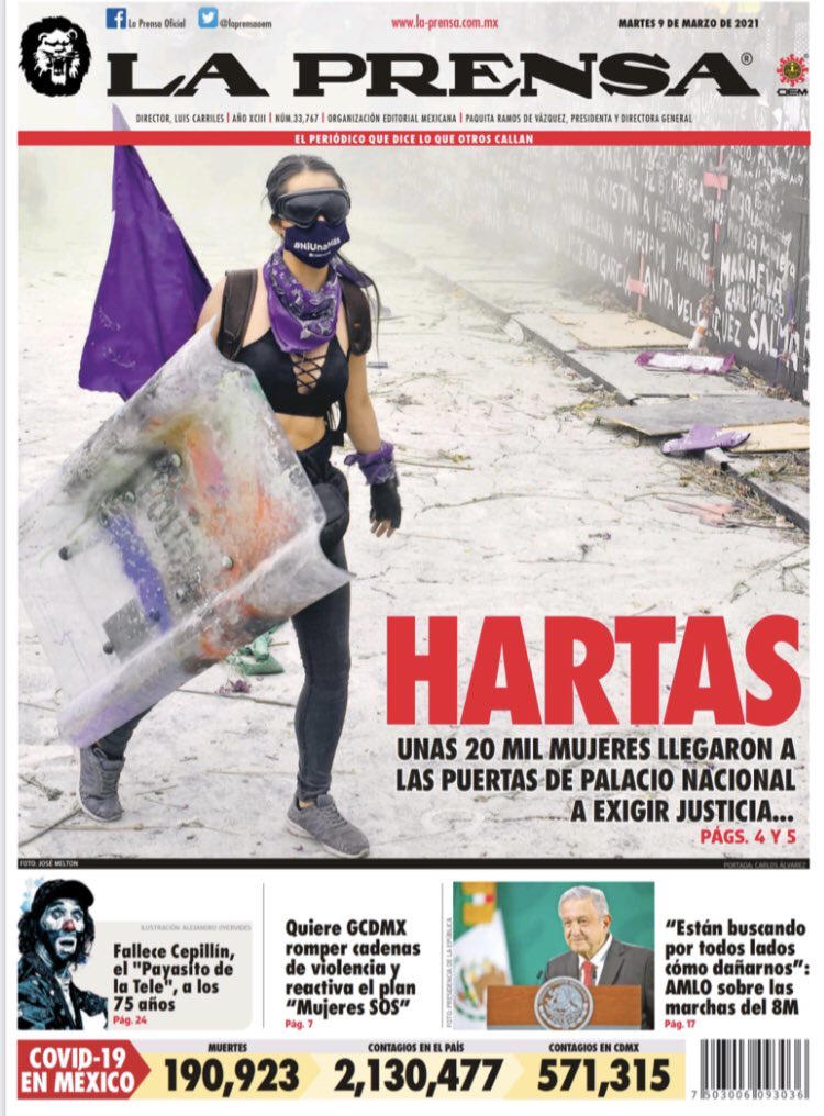Qué dicen las portadas de los periódicos en México sobre el 8M?