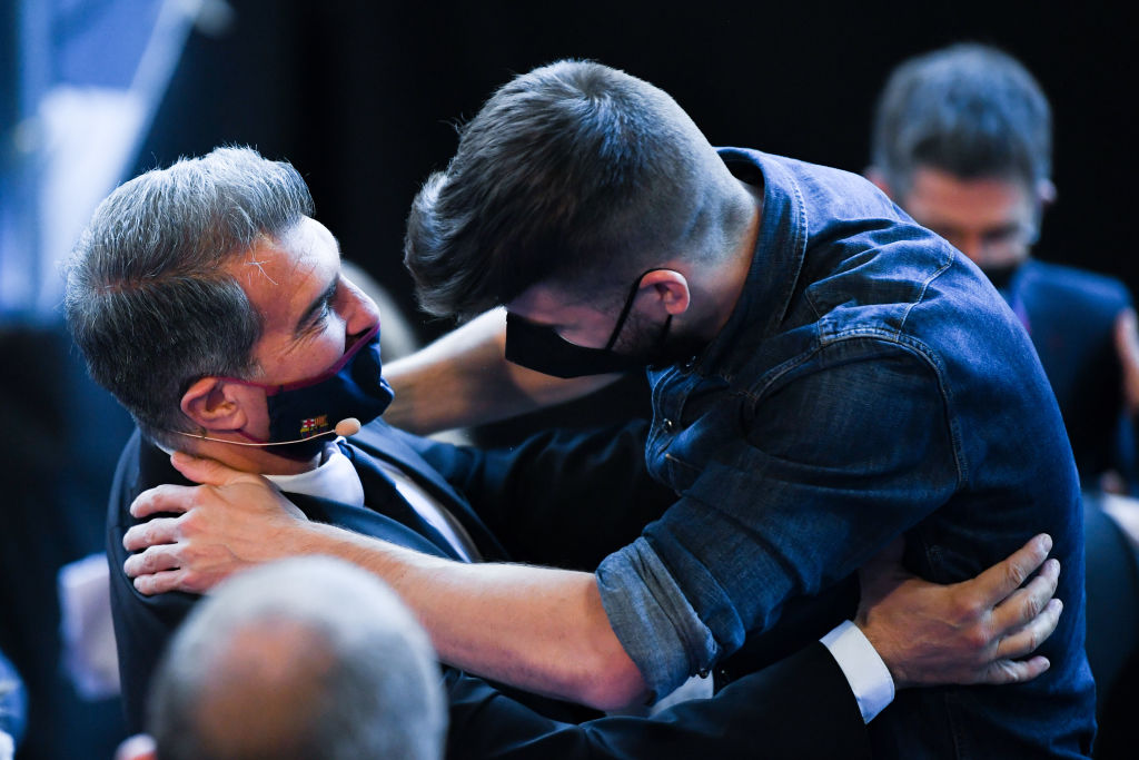 Joan Laporta y Gerard Piqué