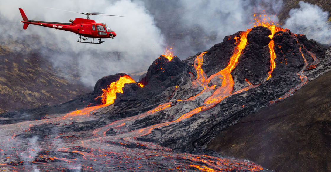 La espectacular erupción de un volcán en Islandia y el río de lava que dejó