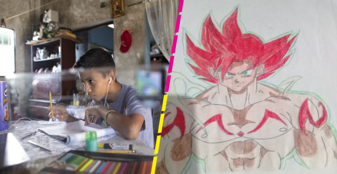 Un verdadero artista: Niño vende sus dibujos en internet para ayudar a su mamá