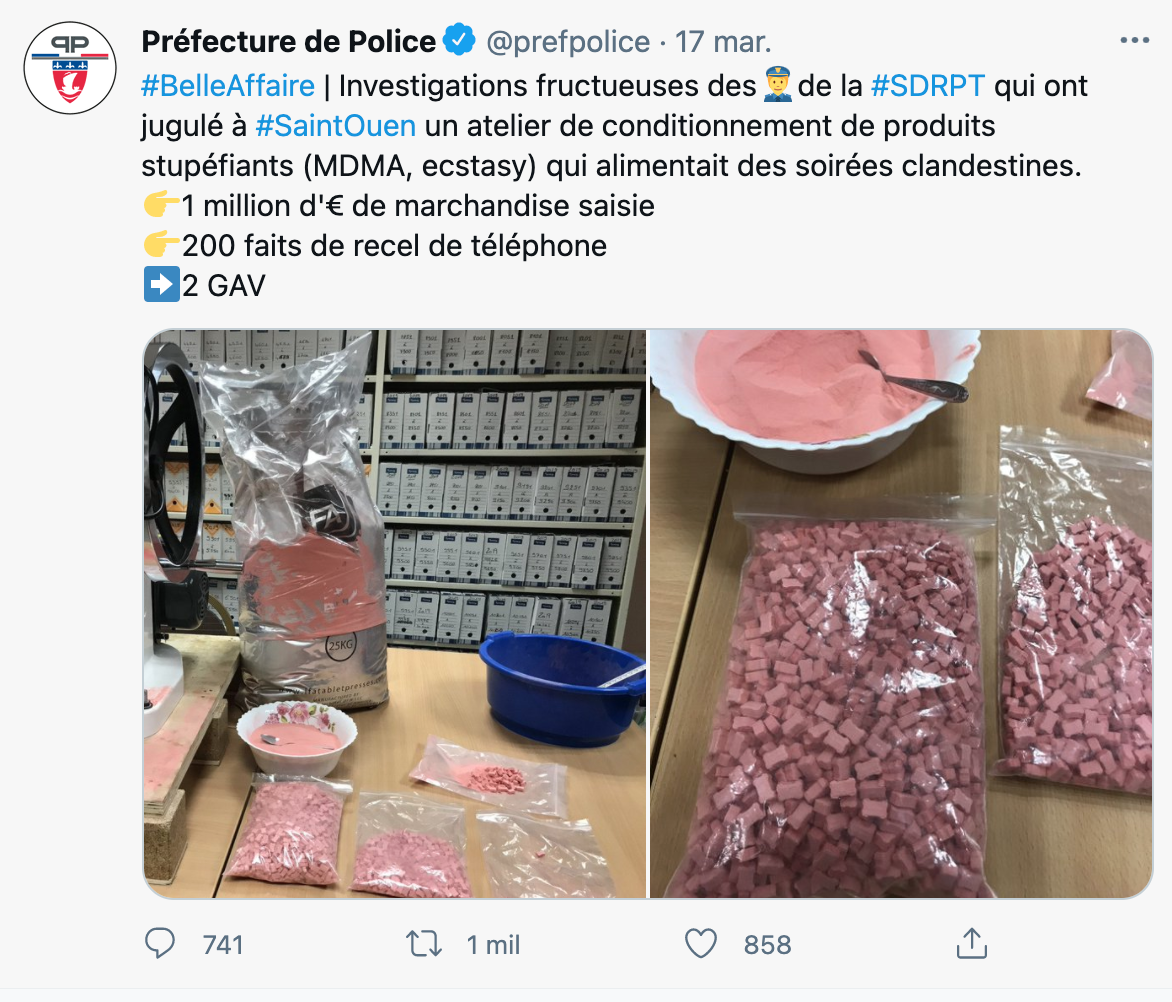 Quedaron: Presume policía de Francia decomiso de droga sintética... eran gomitas