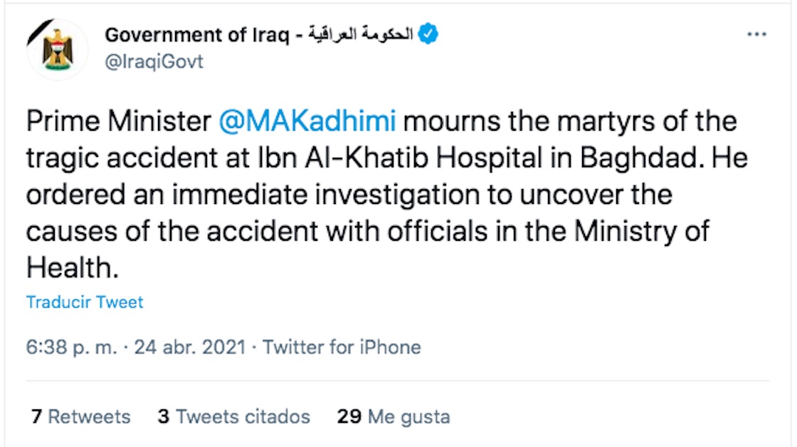 incendio-hospital-covid-irak-ministro