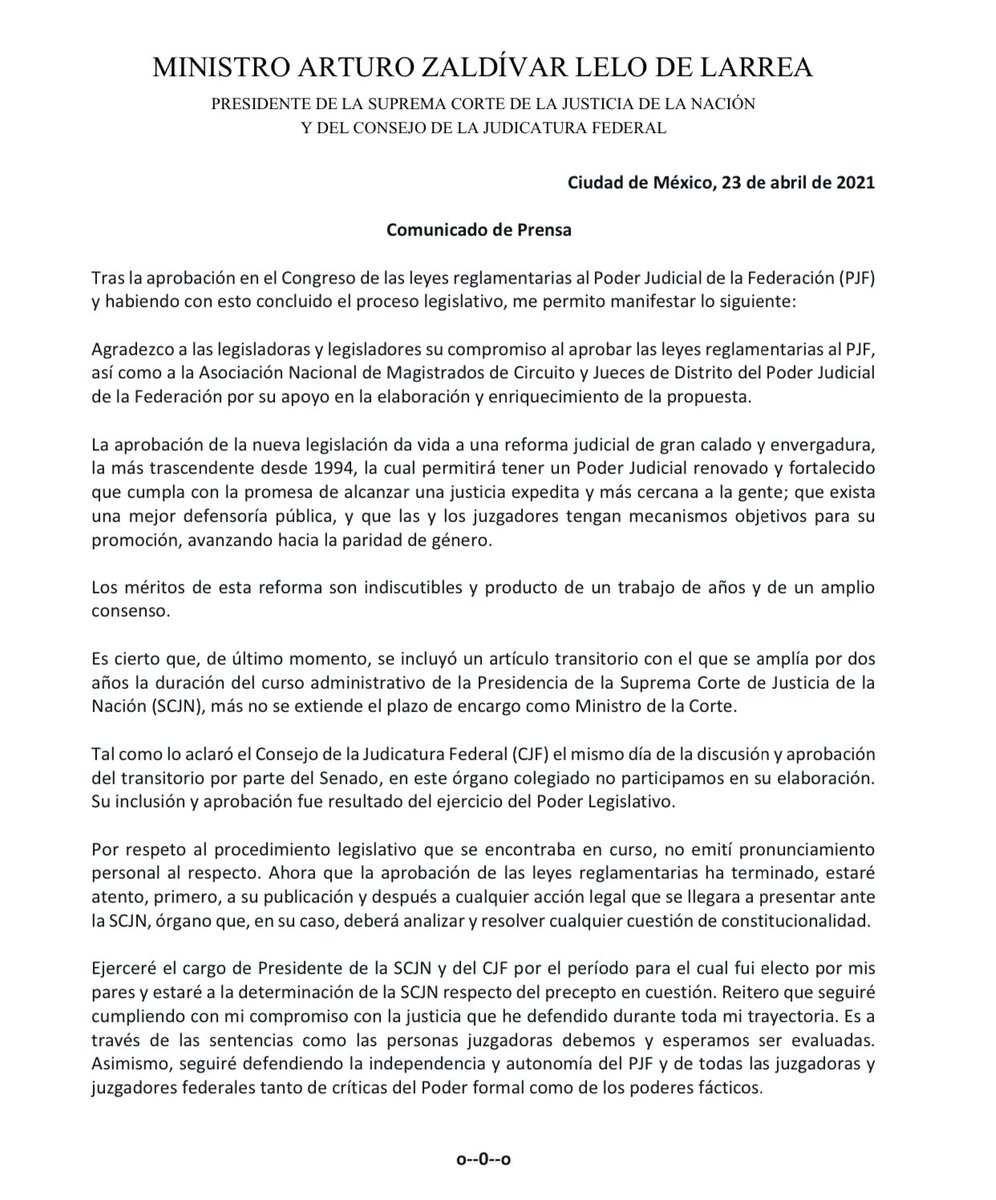 ministro-zaldivar-respuesta-ampliacion-mandato-2-anos-scjn