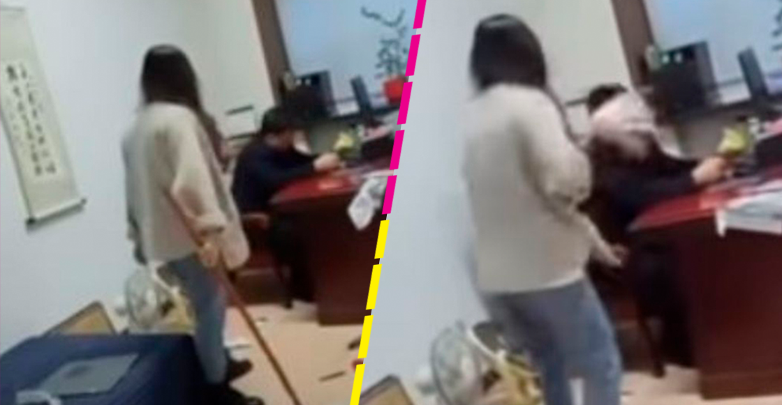 Mujer golpea con un trapeador a su jefe por presunto acoso sexual