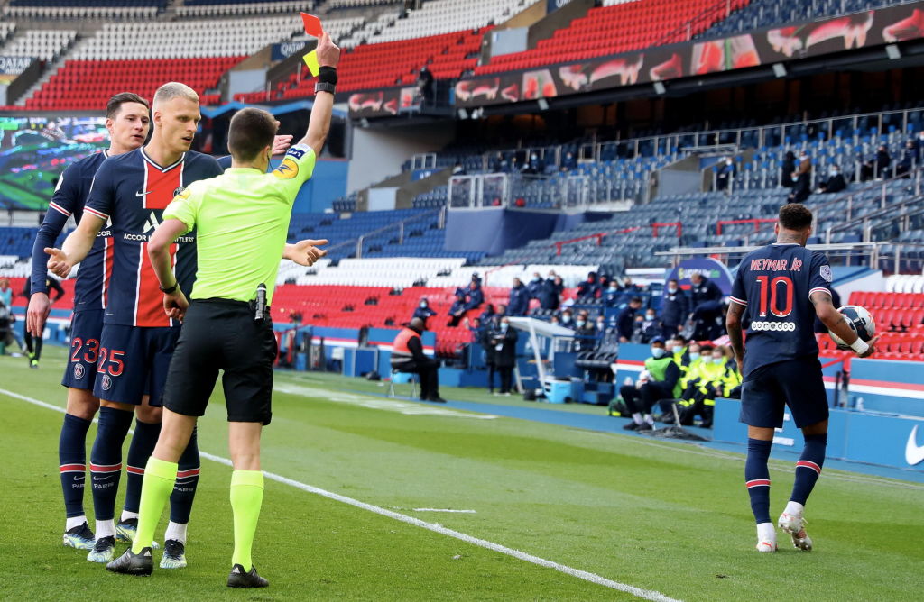 Expulsion Neymar PSG vs Lille