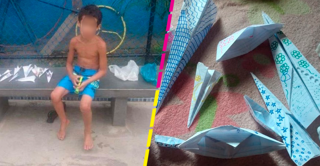 Niño vende aviones de papel para comprarse un celular nuevo