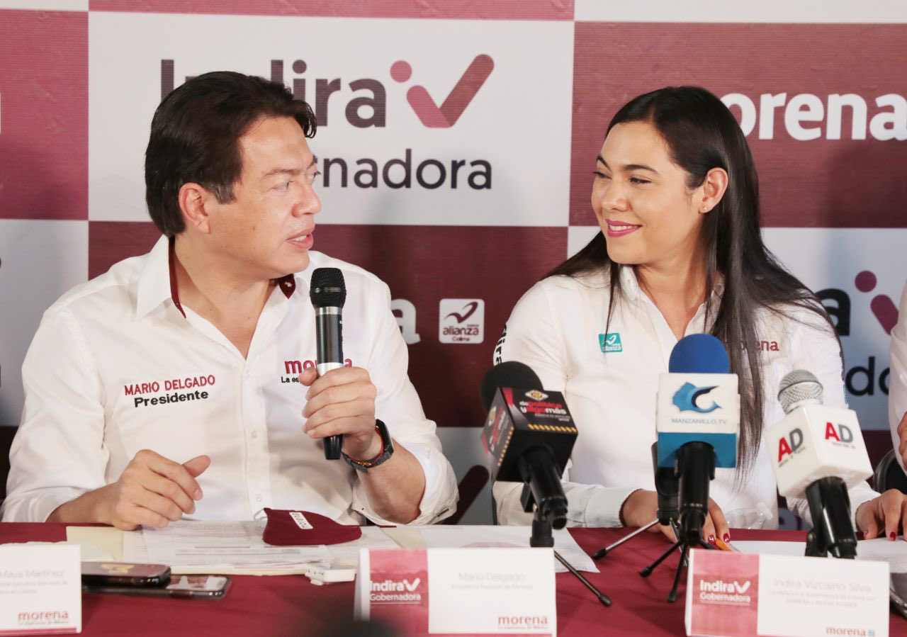 Dirigente de Morena presenta a Mario Delgado como presidente ¡del PRI!