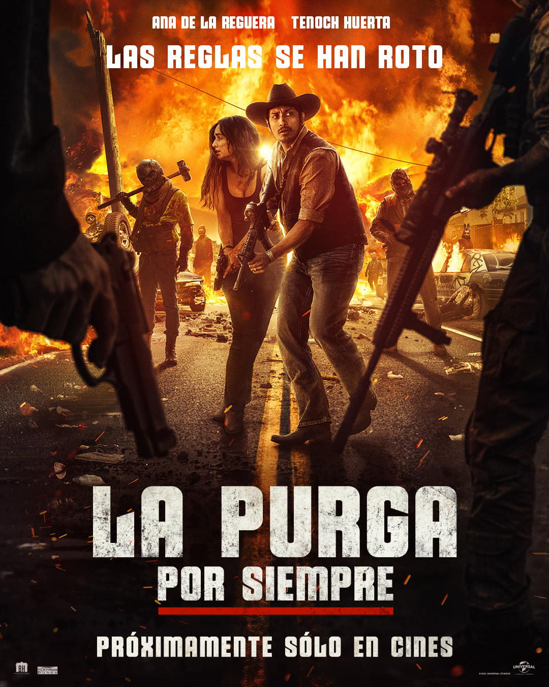 Ana de la Reguera y Tenoch Huerta protagonizan el tráiler de 'Forever The Purge'