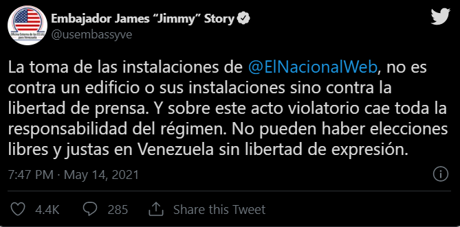 Autoridades de Venezuela embargan la sede del periódico El Nacional por "daño moral"
