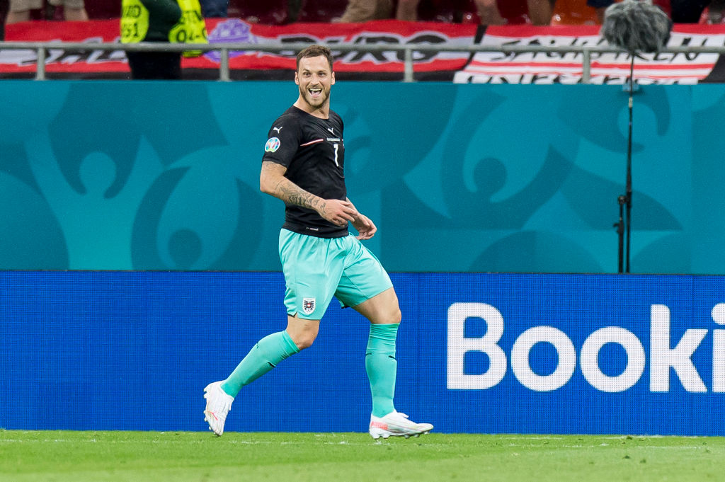 Marko Arnautovic celebra su gol contra Macedonia