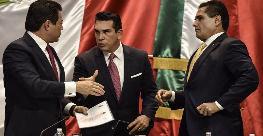 CIUDAD DE MÉXICO, 08ENERO2019.- Alejandro Moreno Cárdenas, gobernador de Campeche y Silvano Aureoles Conejo, gobernador de Michoacán, durante su participación en la mesa “Seguridad Ciudadana en los Estados” con motivo de las Audiencias Públicas sobre la aprobación de la Guardia Nacional.