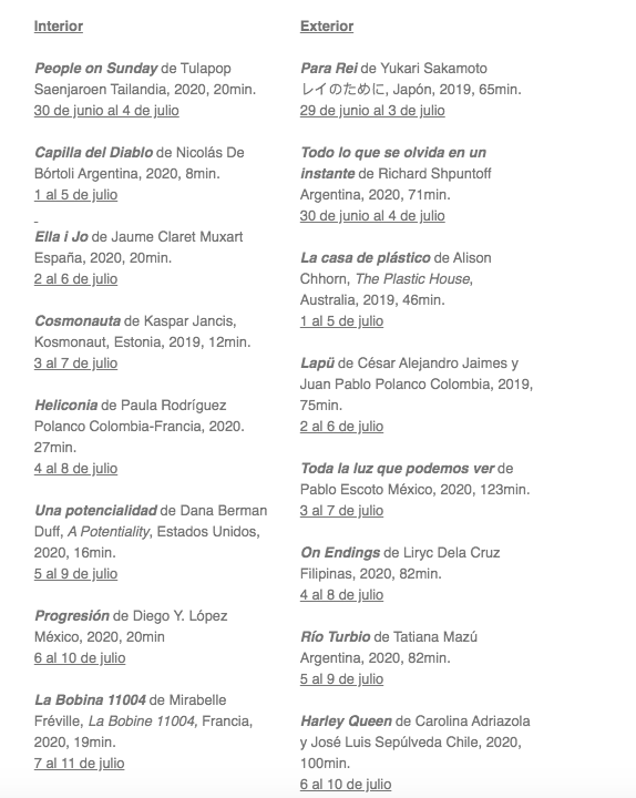 DAIMON II películas y fechas