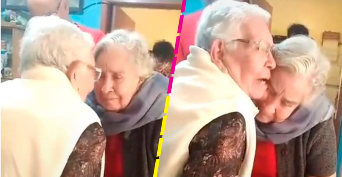 ¡Hermoso momento! Hermanas de 90 años se reencuentran después de un año sin verse