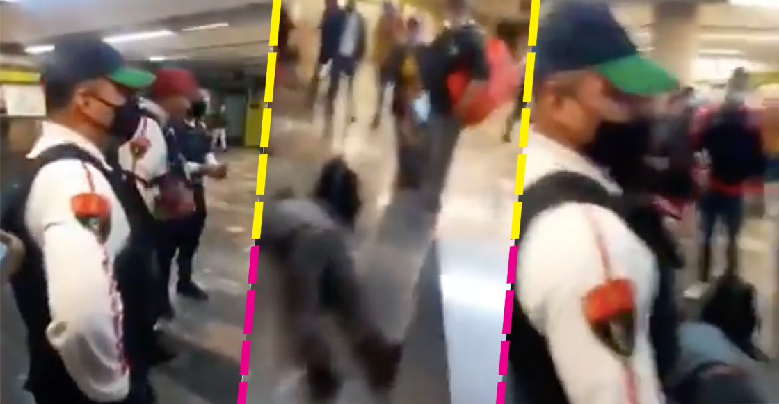 metro-policia-bancaria-indios-verdes-golpea-hombre-inconveniente-cubrebocas-video