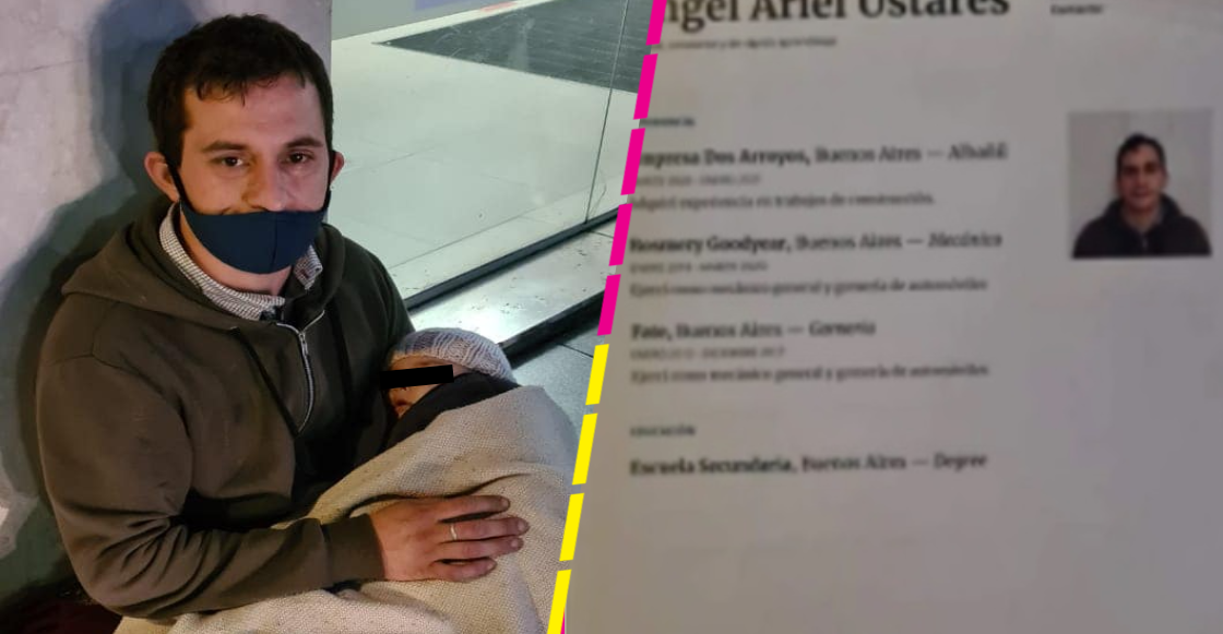 Padre de familia sale a repartir su currículum vitae con su bebé en brazos y se vuelve viral