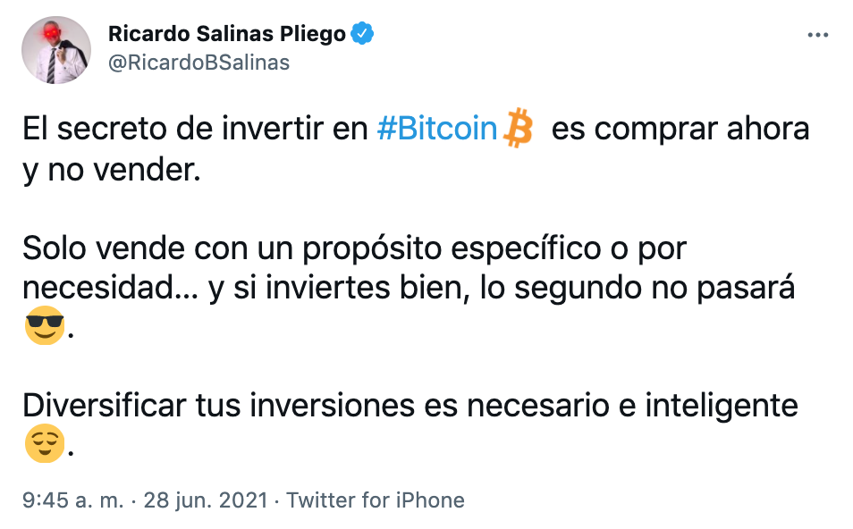 Salinas Pliego asegura que pronto Banco Azteca trabajará con bitcoin