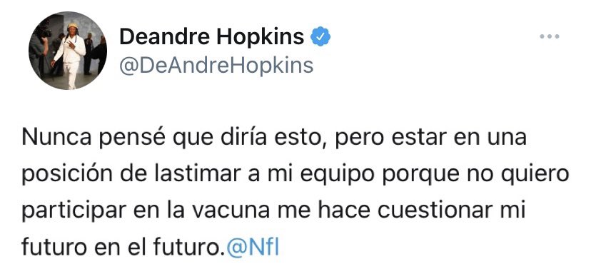 Tweet de DeAndre Hopkins