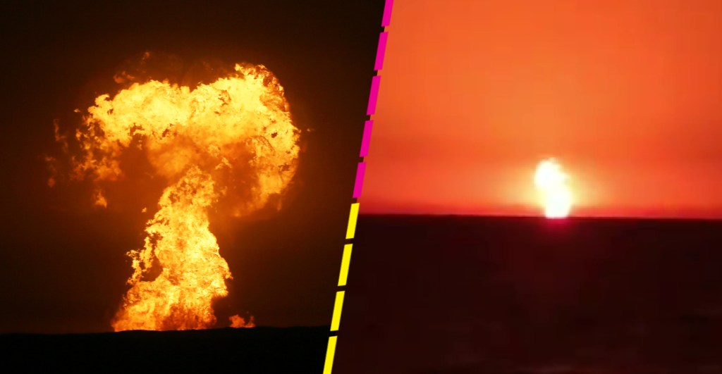 Checa las imágenes de la impresionante explosión captada en el Mar Caspio; al parecer fue un volcán