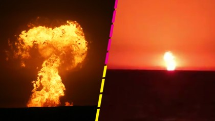 Checa las imágenes de la impresionante explosión captada en el Mar Caspio; al parecer fue un volcán