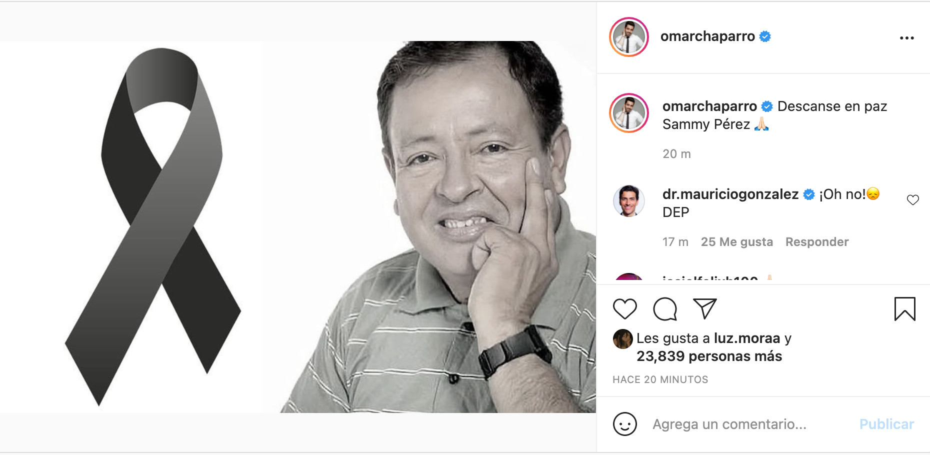 Adiós a un grande: Así reaccionó el internet ante la muerte de Sammy Pérez