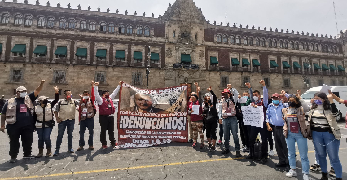 Servidores de la Nación protestaron en Palacio Nacional por mejores condiciones laborales