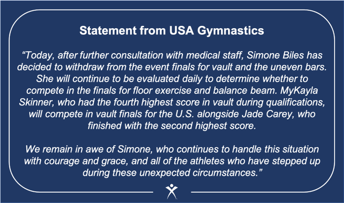 ¡No competirá con Alexa Moreno! Simone Biles renuncia a la final de salto de caballo y barras 