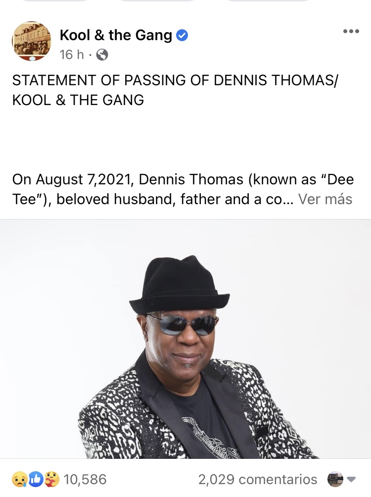 Dennis ‘Dee Tee’ Thomas, cofundador de la banda ‘Kool and the Gang