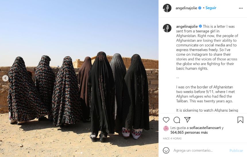 Angelina Jolie estrena Instagram con un emotivo mensaje para los refugiados