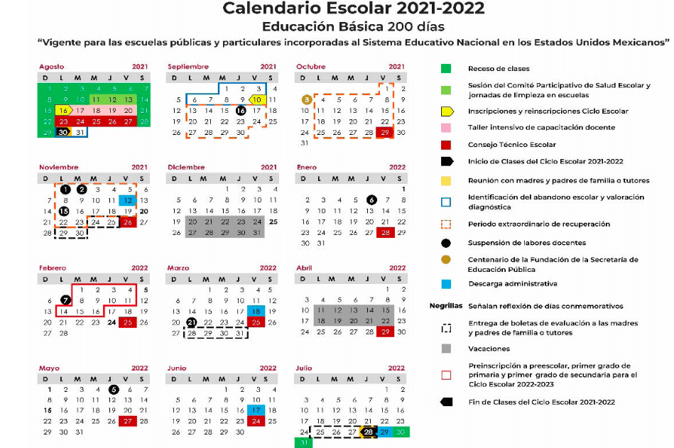 calendario-sep-ciclo-escolar-2021-2022