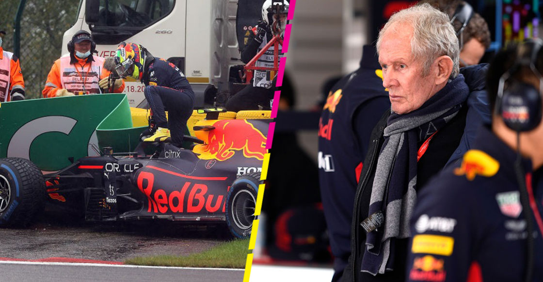Helmut Marko respalda a Checo Pérez tras el accidente en Bélgica: "Es justificable"