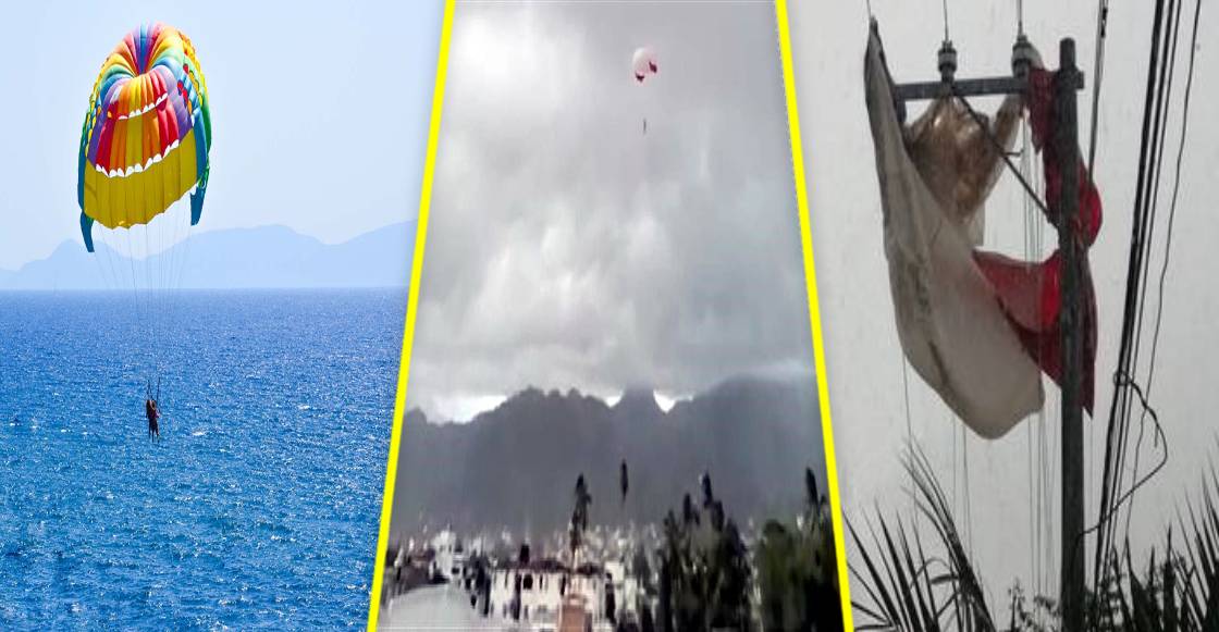 ¡Cual papalote! Falla parachute y mujer vuela a la deriva en Puerto Vallarta