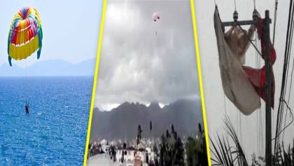¡Cual papalote! Falla parachute y mujer vuela a la deriva en Puerto Vallarta
