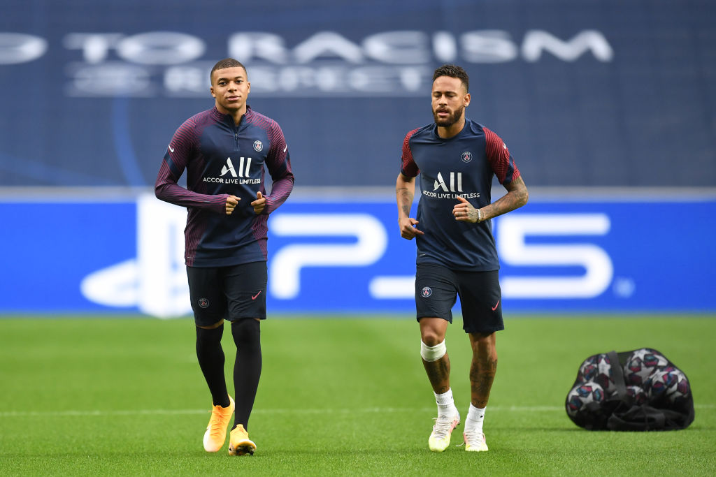 Neymar y Mbappe en entrenamiento