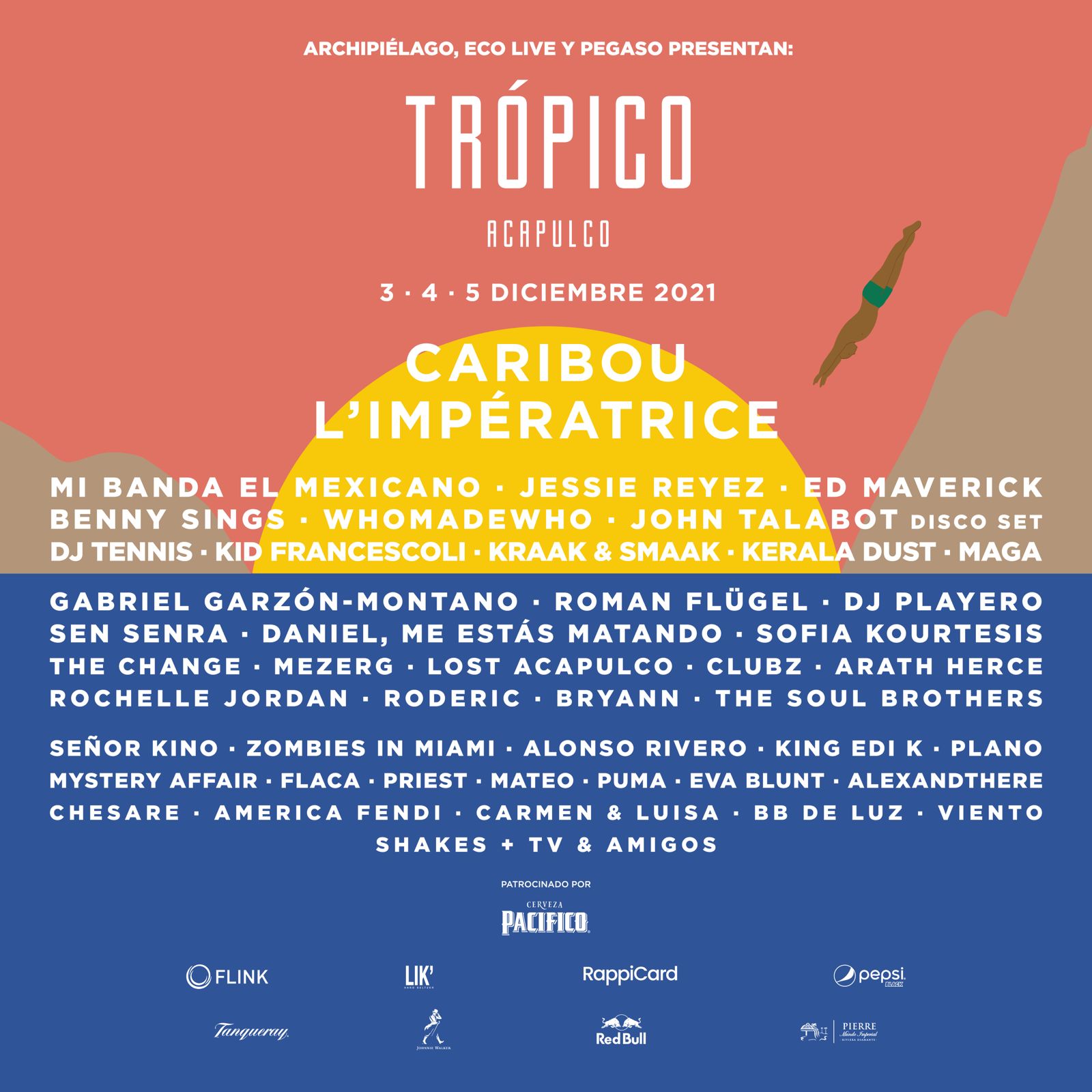 Caribou, L'Impératrice y Mi Banda El Mexicano en el cartel de Trópico 2021