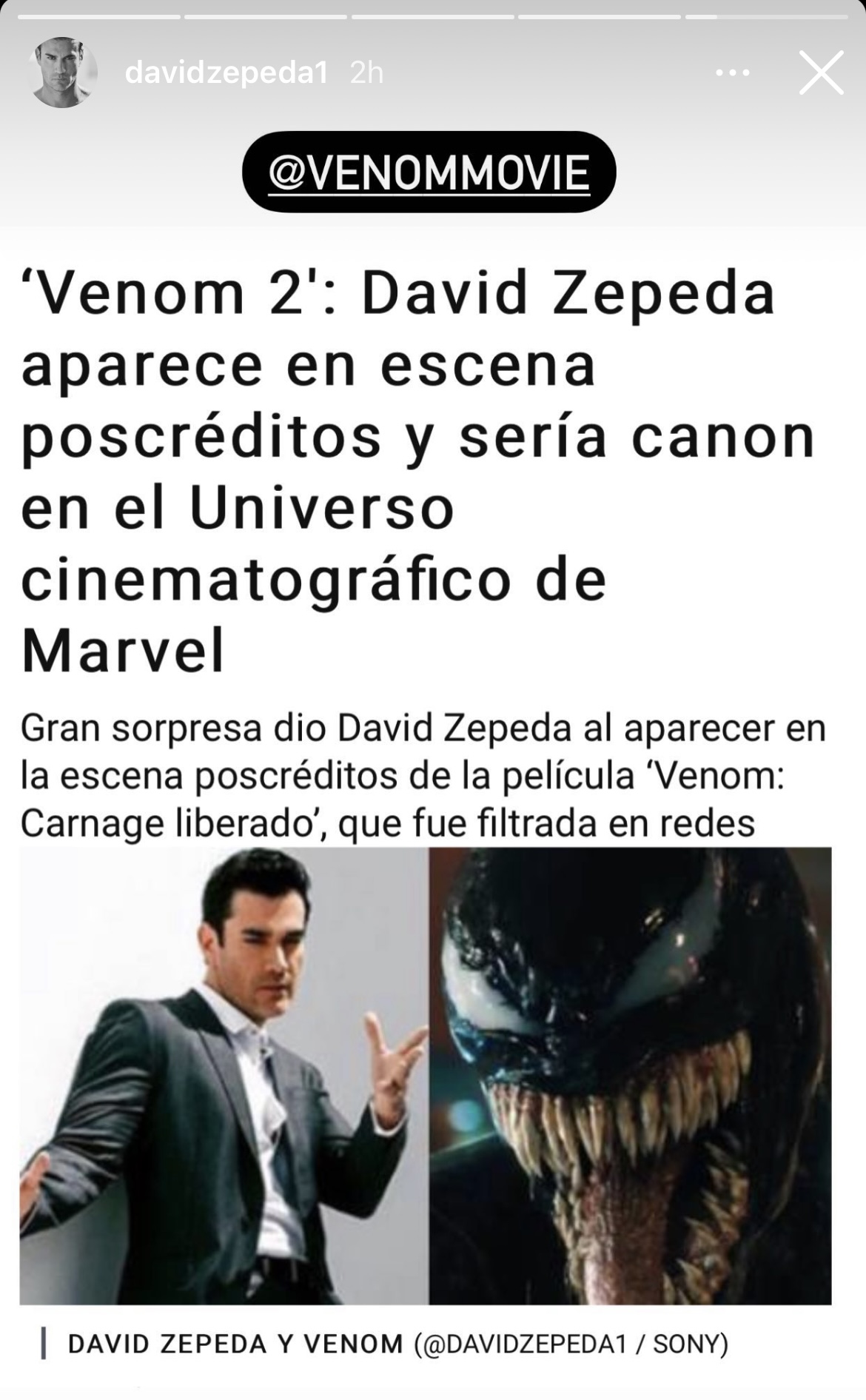 David Zepeda aparece en la película de 'Venom' y pues WTF?!