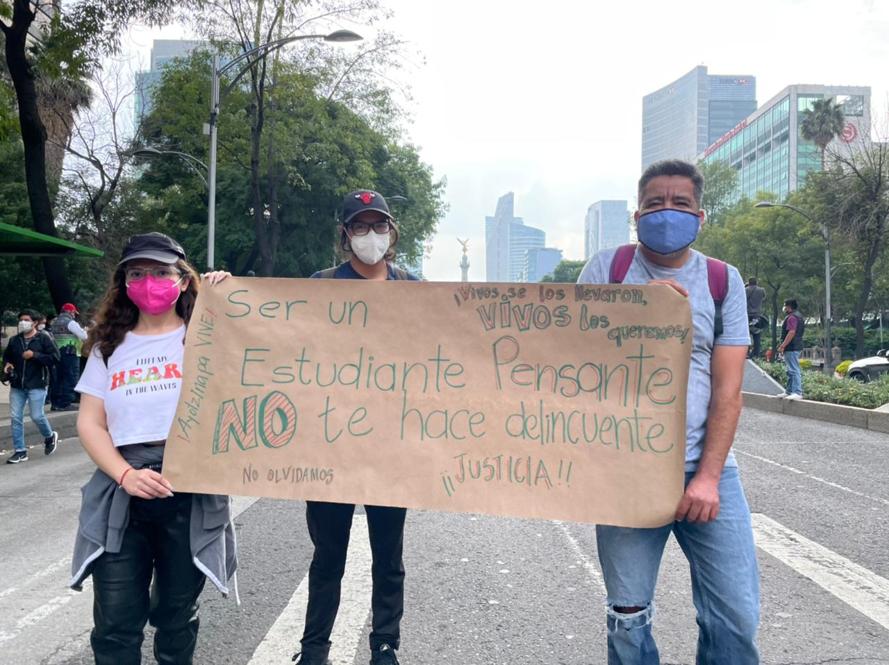 La marcha a 7 años de la desaparición de los 43 normalistas de Ayotzinapa