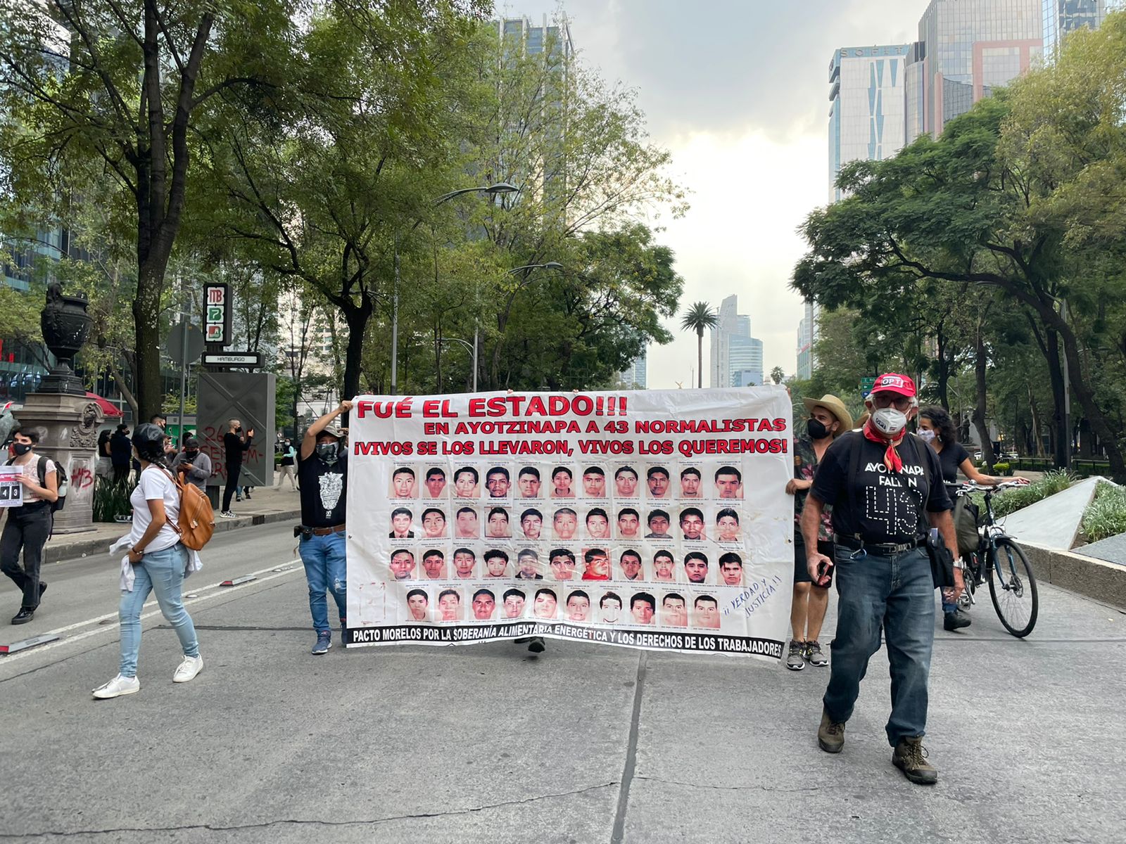 La marcha a 7 años de la desaparición de los 43 normalistas de Ayotzinapa