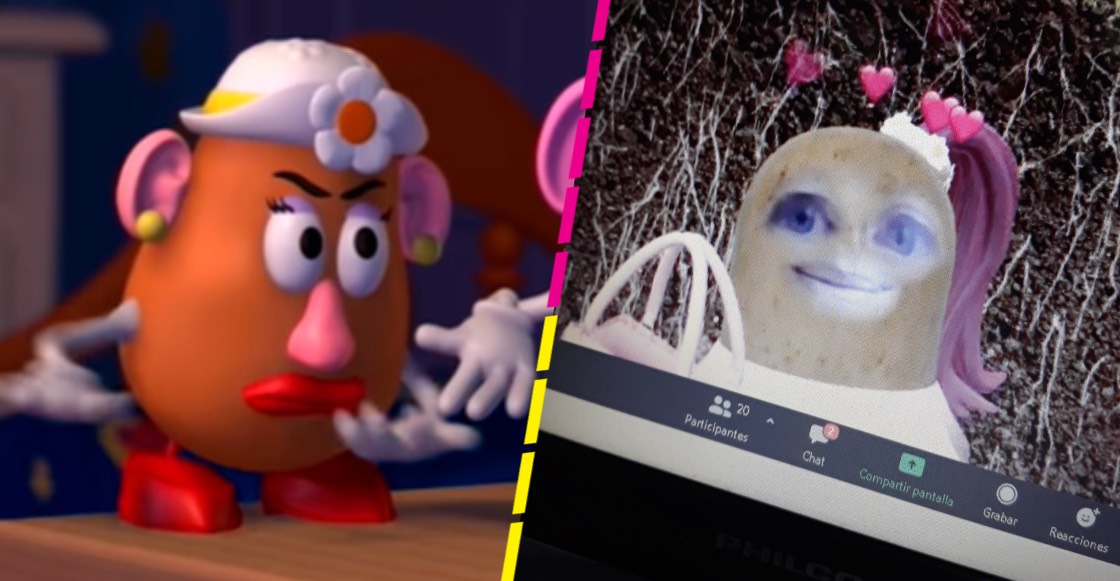 Tropezón nivel: Maestra da clase virtual con filtro de cara de papa y se hace viral