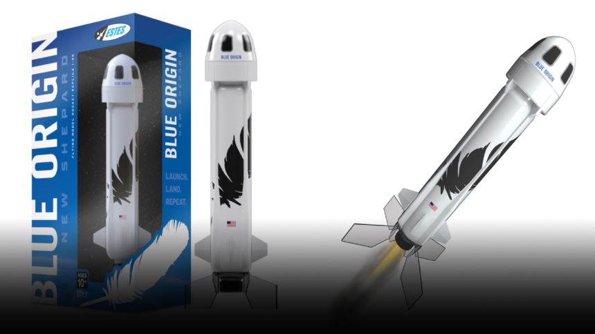 Esta réplica a escala de la nave espacial ‘New Shepard’ es todo lo que necesitas