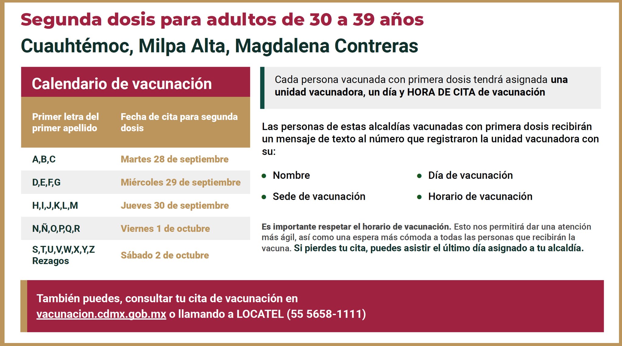 Sedes y fechas para la primera dosis de vacuna 18+ en Coyoacán, Iztapalapa y más