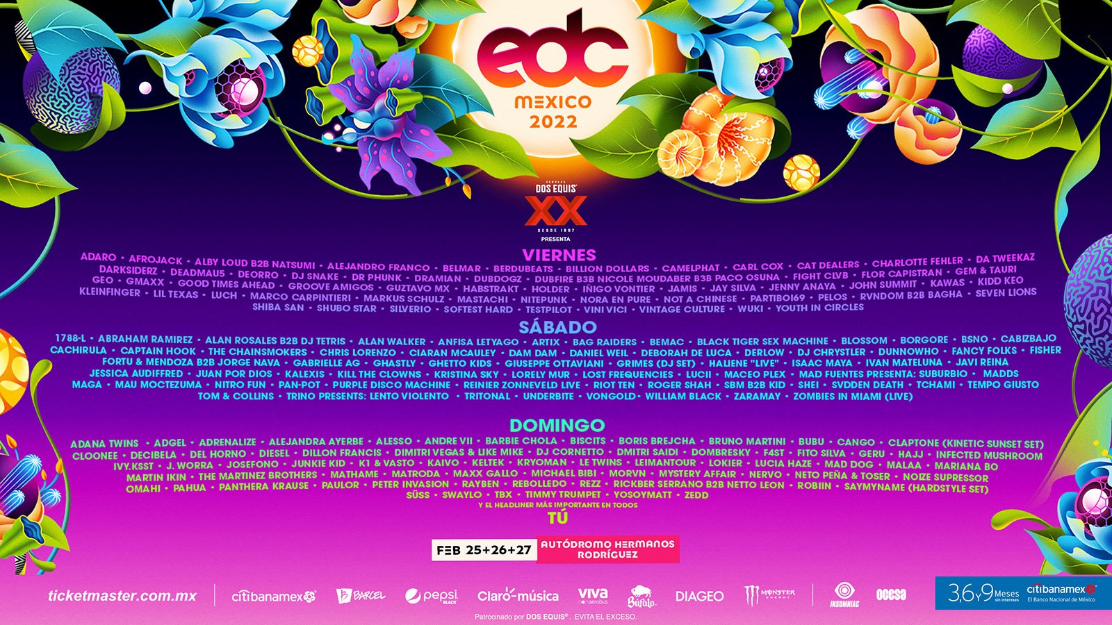 De lujo: Alesso, deadmau5, DJ Snake y más en el line-up de EDC México 2022