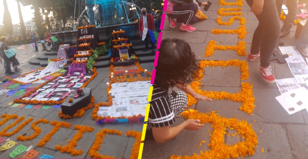Colocan en Puebla una "Anti Ofrenda" de Día de Muertos por los feminicidios y desapariciones