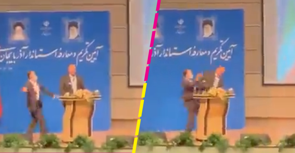 Un gobernador de Irán fue abofeteado en plena toma de protesta