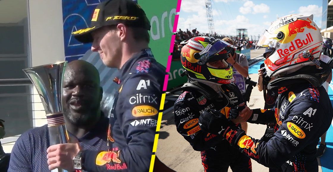 La brillante estrategia de Red Bull, la súper dupla de Checo y Verstappen y la aparición de Shaquille O'Neal en el podio de Austin
