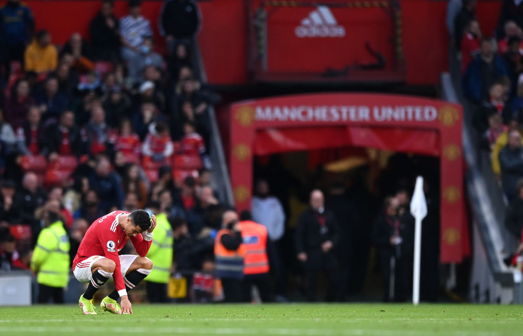 Cristiano Ronaldo se lamenta una derrota del Manchester United